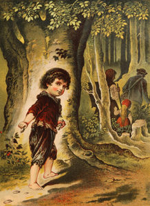 Bild von Hänsel und Gretel mit Brotkrumen