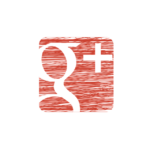 Google+ Logo auf rot schraffiertem Hintergrund